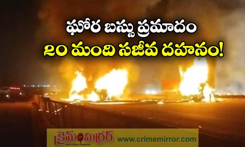 More than 20 people burnt alive when truck hit private travel bus