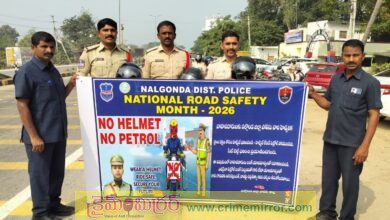 వేములపల్లి: "నో హెల్మెట్ - నో పెట్రోల్" (No Helmet - No Petrol)
